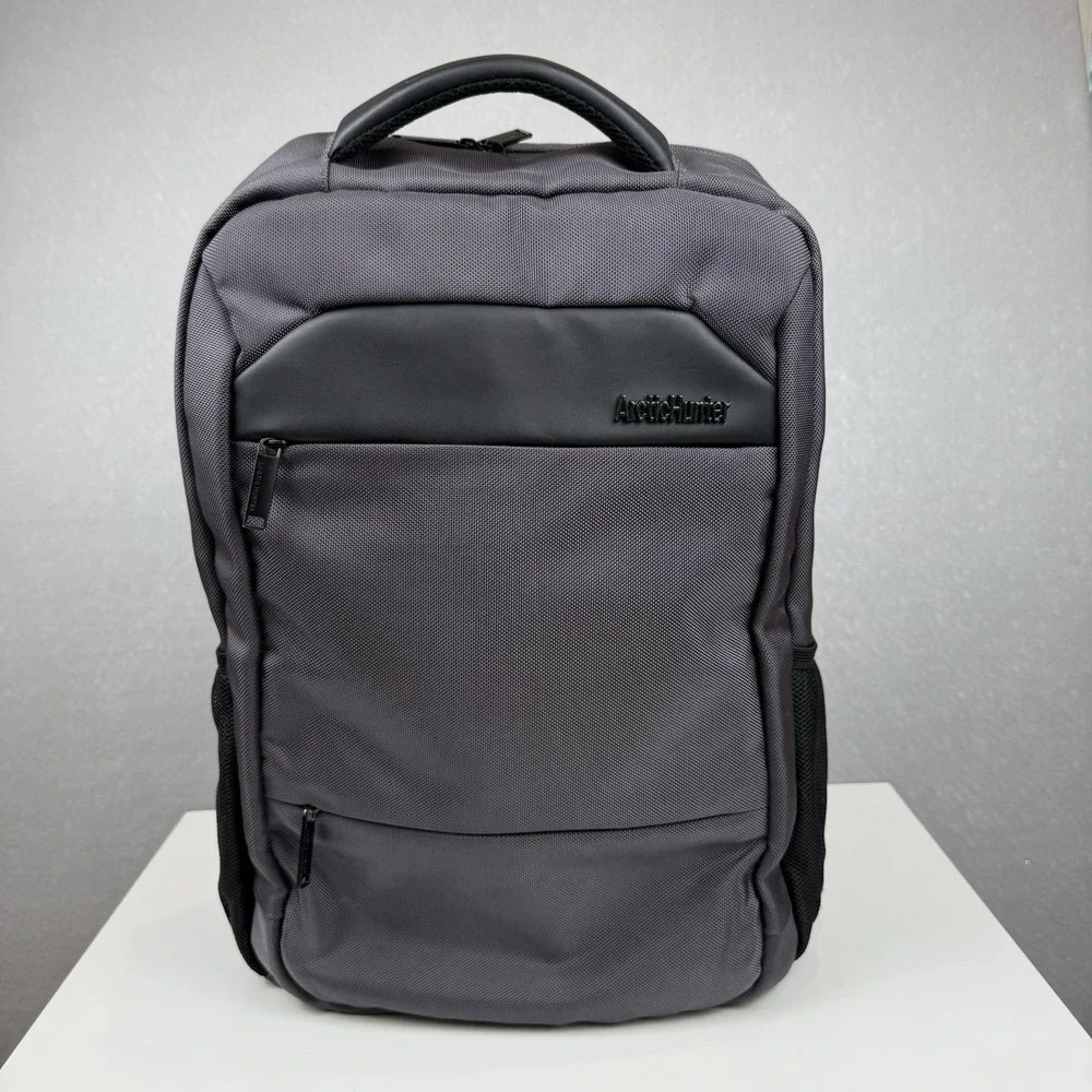 ARCTIC HUNTER Men Laptop Business Waterproof Backpack School Bag Black Gray